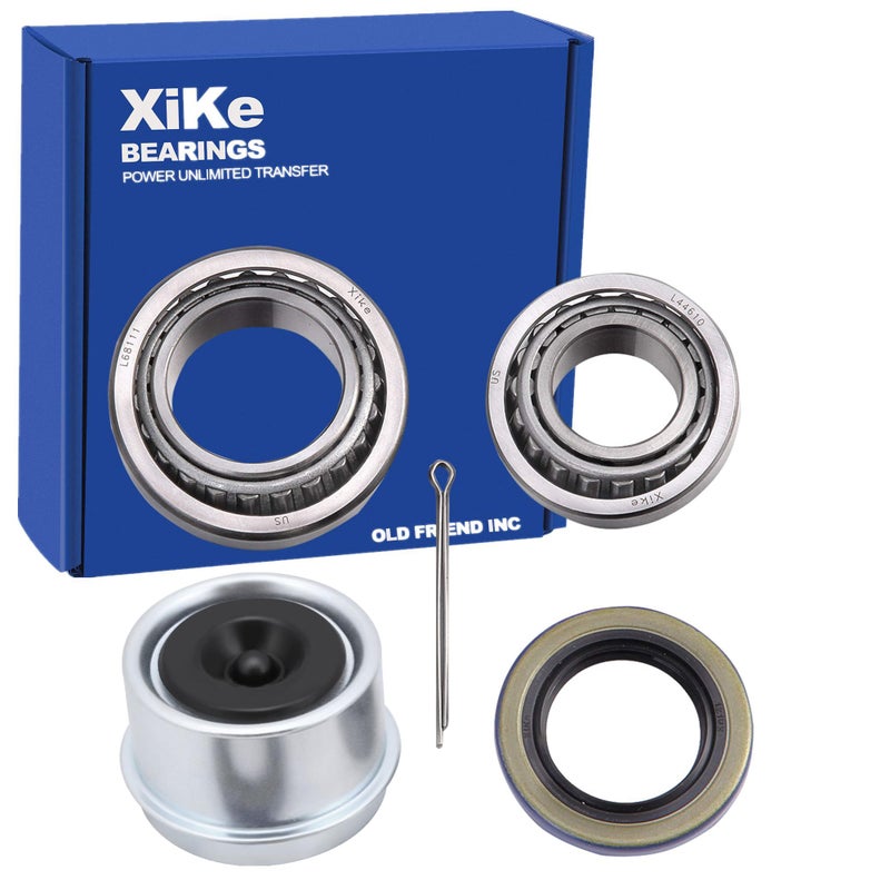 XiKe 1 Set Fits for 1-3/8'' to 1-1/16'' Axles Trailer Wheel Hub Bearings Kit, L68149/L68111 and L44649/L44610, 171255TB Seal OD 1.719'', Dust Cover and Cotter Pin, Rotary Quiet High Speed and Durable. - Image 1